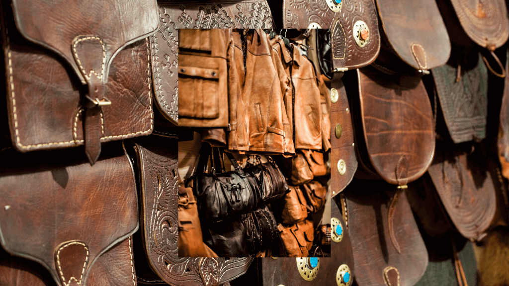 Camel leather products and bags in Morocco
