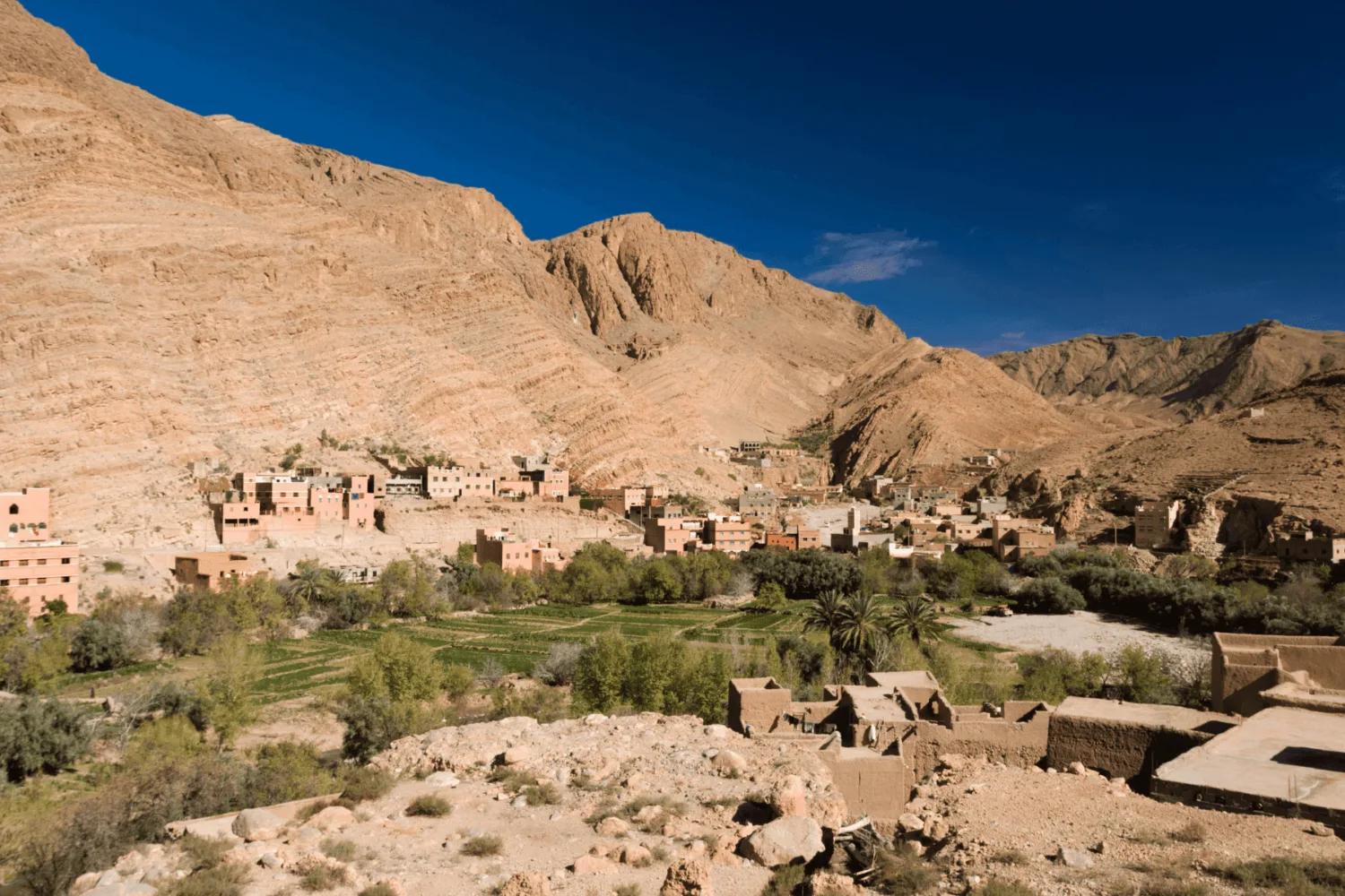 Mountain village near Todra Gorges Morocco