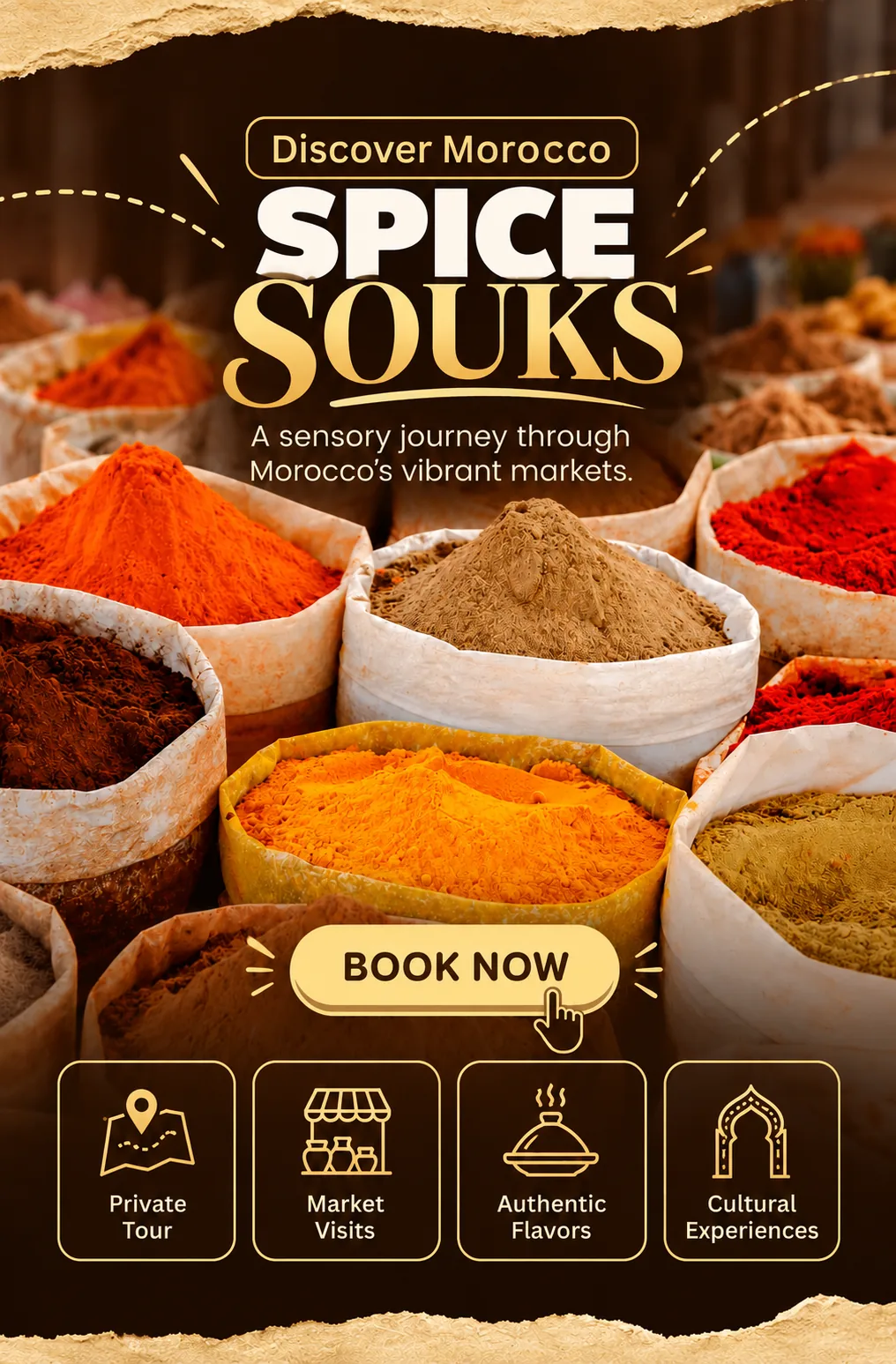 Explore colorful Moroccan spice souks on the 8 Day Imperial Cities of Morocco Tour