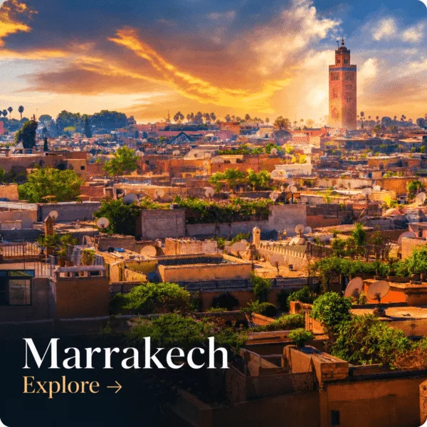 Explore Marrakech Morocco | Altni Tours Marrakech Morocco city view at sunset