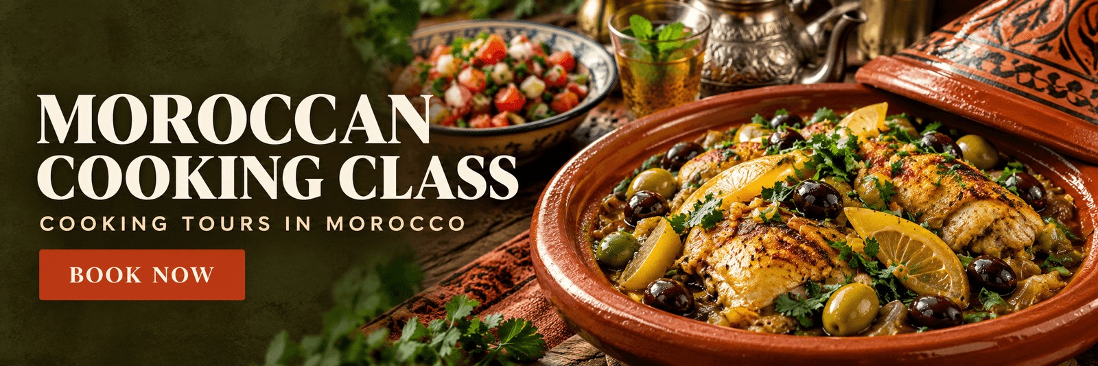 Moroccan cooking class and traditional food experience