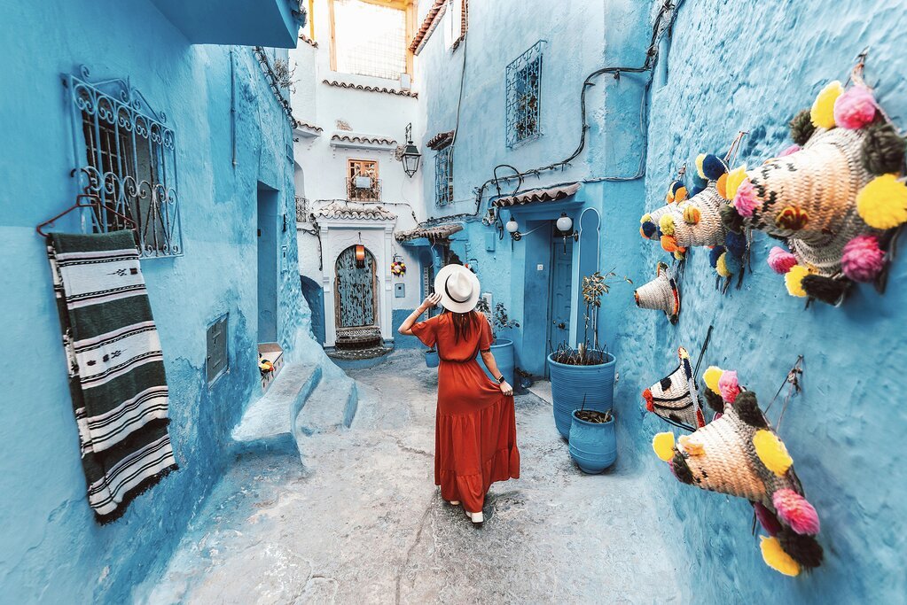 Chefchaouen Morocco blue streets for a Morocco itinerary for two